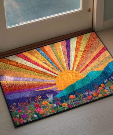 Radiant Dawn Patio Doormat — Luminous Dawn Coir Welcome Mat, Durable Outdoor Entrance Rug For Cozy, Inviting Front Door Styling