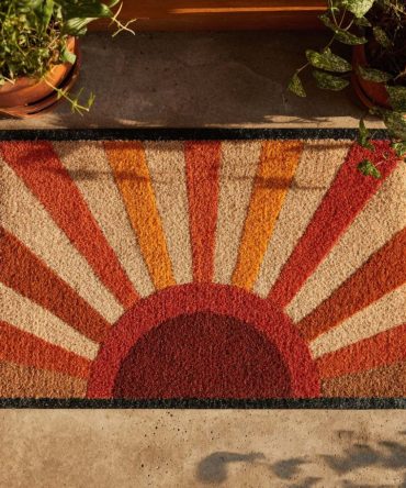 Radiant Day Vibrant Welcome Mat — Sun-Inspired Porch Doormat, Durable Weatherproof Entry Rug To Brighten Front Door & Indoor Spaces