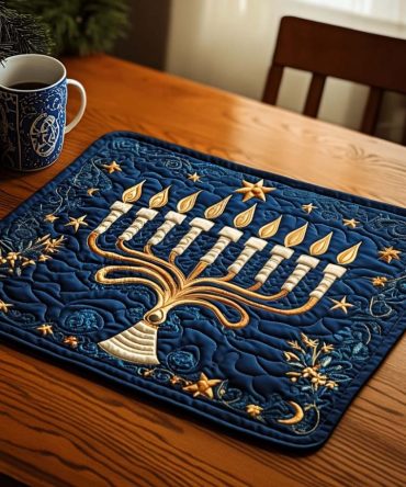 Radiant Harmony Quilted Table Mat — Modern Geometric Design, Heat-Resistant Dining Placemat, Plush & Machine Washable