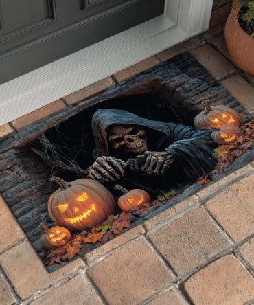 Grim Reaper Gate Doormat — Heavy-Duty Non-Slip Halloween Mat For Porch, Entryway & Spooky Outdoor Décor