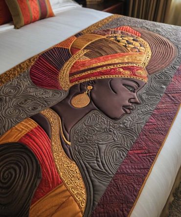 Regal Ember Quilted Bed Runner — Luxurious Warm-Tone Decorative Throw For King & Queen Beds, Elegant Textured Quilt, Premium Home Styling