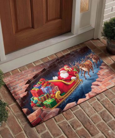 Festive Reindeer Breakout Doormat - Holiday Welcome Mat With Cheerful Reindeer Scene, Durable Coir, Indoor/Outdoor Non-Slip
