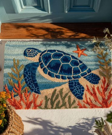 Ripple Rider Water-Pattern Doormat — Coastal Inspired Entrance Rug With Durable, Quick-Dry Fibers For Indoor Or Covered Outdoor Use