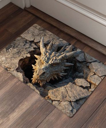 Rock Beast Creature Welcome Mat — Bold Monster Door Rug For Unique Home Decor, Heavy-Duty Outdoor/Indoor, Non-Slip, Statement Porch Accent