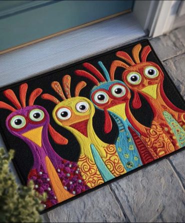 Rooster Gleam Farmhouse Doormat — Rustic Rooster Welcome Rug, Durable Coir 18X30 In, Indoor/Outdoor, Non-Slip Backing, Perfect Country Home Accent