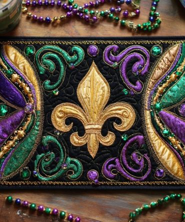 Royal Carnival Quilted Placemat — Bold Festival Print, Colorful Fiesta Table Mat, Durable Cotton, Machine Washable, Statement Piece