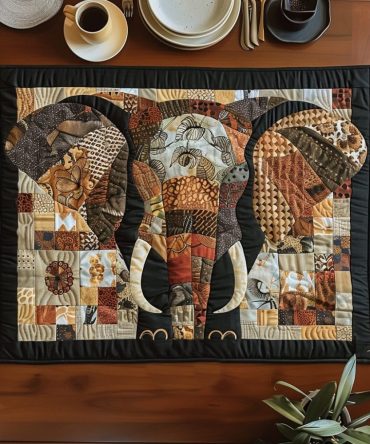 Regal Elephant Quilted Placemat — Luxury Reversible Dining Mat for Kitchen Table, Machine-Washable & Stain-Resistant Home Decor