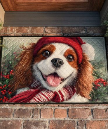 Royal King Charles Spaniel Doormat — Elegant Spaniel Welcome Mat, Durable Coir Front Door Rug With Non-Slip Backing, Pet-Friendly Porch Decor & Gift