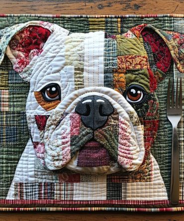 Royal Ruff regal dog quilted table placemat — elegant crown print, washable dining mat for pet bowls & kitchen, non-slip, premium gift-ready