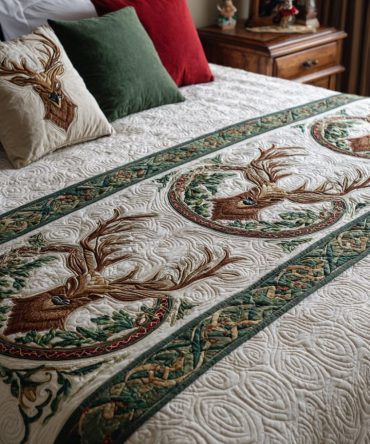 Premium Runeword Glyph Quilted Bed Runner — Luxurious Decorative Bed Scarf, Soft Cotton Fill, Reversible & Machine-Washable