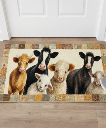 Rural Harmony Door Mat — Charming Country Cottage Welcome Mat, Decorative Entry Rug To Trap Dirt & Moisture, Non-Slip Backing