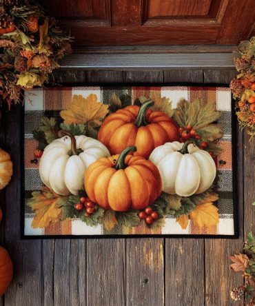 Rustic Gather Front Door Doormat — Farmhouse Welcome Mat For Entryway, Durable Outdoor/Indoor Rug, Cozy Autumn & Year-Round Decor