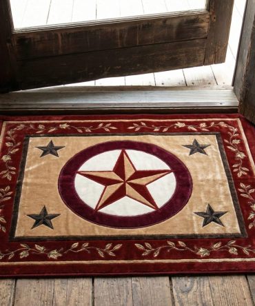 Rustic Lone Star Welcome Rug — Texas-Inspired Decorative Door Mat With Star Accent, Durable Entryway Mat For Porch, Indoor/Outdoor Use