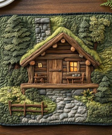 Rustic Ridge Quilted Placemats — Earth-Tone Cotton Table Mats for Cabin, Farmhouse Dining & Cozy Home Entertaining