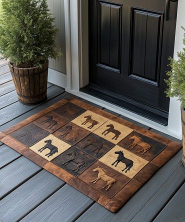 Rustic Trail Entrance Mat — Durable Outdoor/Indoor Doormat With Weather-Resistant Surface And Non-Slip Backing For Cabin, Farmhouse, Patio