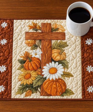 Sacred Gathering Quilted Placemat — Handcrafted-Inspired Table Mat, Neutral Tones, Durable Quilting, Machine-Washable For Special Occasions