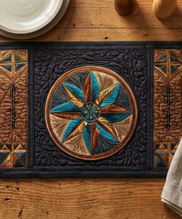 Sacred Winds Quilted Place Mat — Serene Nature-Inspired Quilted Dining Mat, Soft Cotton, Versatile Accent for Meditation Corners & Table Settings