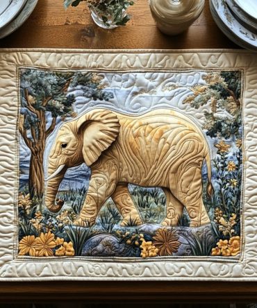 Sacred Steps Geometric Quilted Placemat — Contemporary Table Accent for Modern Dining, Protective & Textured Design