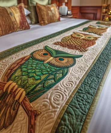 Sage Keeper Quilted Bed Runner — Earthy Green Cotton-Blend Accent Throw For Queen & King Beds, Calming Natural Bedroom Decor