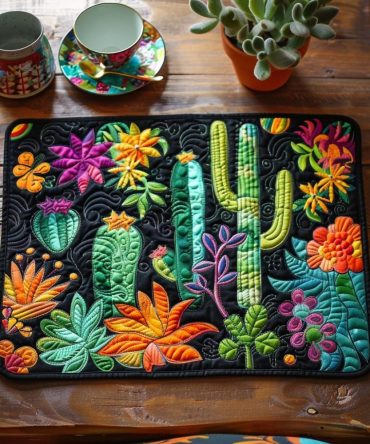 Sandy Slumber Quilted Table Placemat — Coastal Desert-Neutral Cotton Placemat for Everyday Dining, Soft Batting, Easy Care