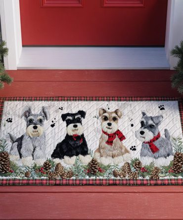 Festive Schnauzer Holiday Welcome Mat — Santa Pup Design, Durable Outdoor/Indoor Non-Slip Doormat That Wows Guests