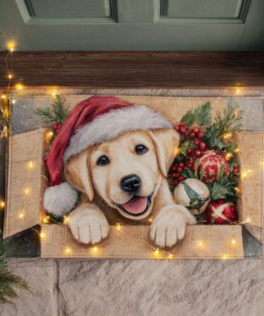 Santa Labrador Doormat: Classic Santa Lab Welcome Mat, Durable Coir With Non-Slip Backing — Festive Holiday Door Rug For Dog Owners