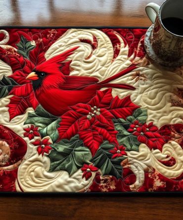 Luxurious Scarlet Quilted Placemat for Elegant Table Settings — Heat-Resistant, Reversible & Machine-Washable