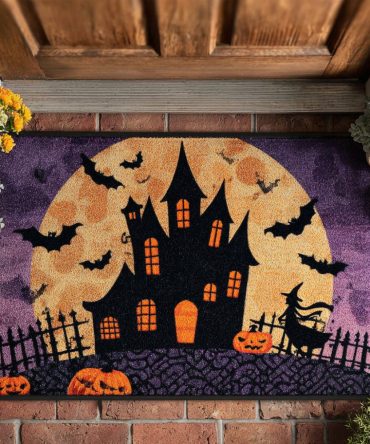 Shadow Castle Outdoor Welcome Rug — Dark Gothic Coir Doormat, Sturdy Non-Slip Porch Mat For Halloween & Year-Round Moody Style