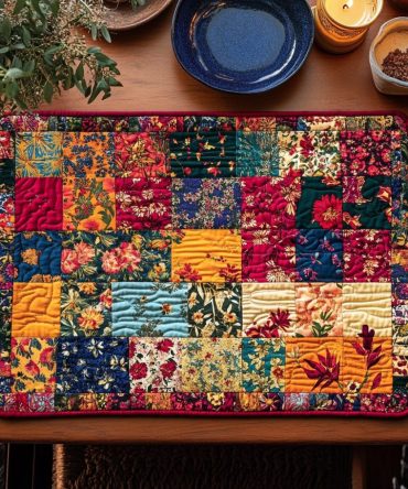 Shimmer Stitch Quilted Placemat — Subtle Metallic Accent Cotton Dining Mat, Stain-Resistant & Easy-Care