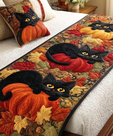 Silent Paws Pet-Friendly Quilted Bed Runner — Subtle Paw Print Decorative Scarf For Animal Lovers, Durable & Machine-Washable Bedroom Accent