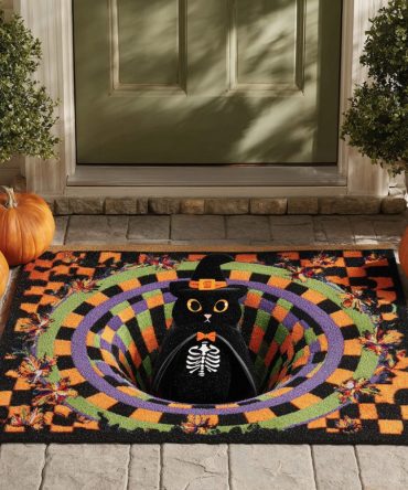 Skeleton Eyes Doormat — Spooky Glow-Effect Coir Welcome Mat With Non-Slip Backing For Halloween, Porch & Entry