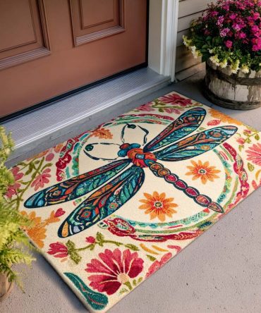 Celestial Blue Gem Entryway Doormat — Weatherproof Outdoor & Indoor Welcome Mat, Non-Slip Absorbent Rug For Home