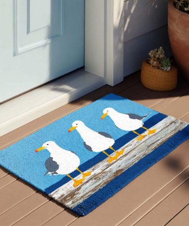 Sky Seeker Nautical Doormat — Premium Outdoor Coir Welcome Mat, Water-Resistant Coating, Slip-Resistant Rubber Base