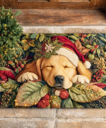 Sleeping Golden Eve Door Mat — Elegant Evening Glow Coir Welcome Rug, Weatherproof Front Door Mat Perfect For Autumn And Holiday Styling