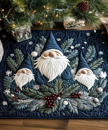 Snowy Cheer Holiday Quilted Placemat — Festive Winter Design, Insulating Table Mat, Easy-Care Seasonal Decor For Holiday Dining Tables