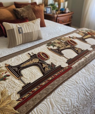 Winter White Quilted Bed Runner — Snowy Texture For Fresh Seasonal Styling, Soft Bed Scarf, Machine Washable