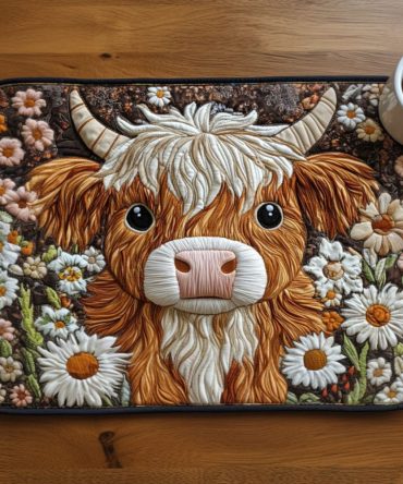Soft Meadow Calves Quilted Placemat — Cozy Cotton Farm Table Mat, Insulated & Machine Washable for Everyday Dining and Gifts