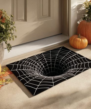 Spiderfall Thriller Doormat — Dramatic Falling Spiders Welcome Mat, Durable Outdoor/Indoor Non-Slip Entry Rug For Halloween
