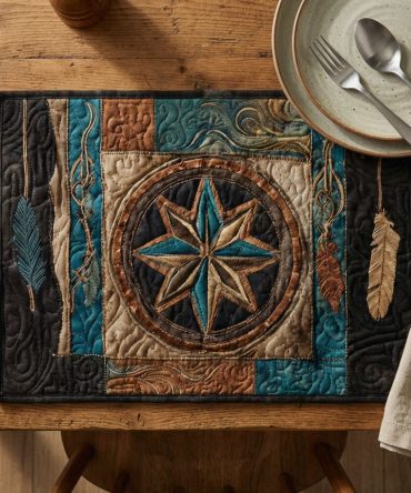 Spirit Trail Quilted Place Mat — Southwestern-Inspired Quilted Table Mat, Durable Cotton, Rustic Accent for Casual Dining & Outdoor Entertaining