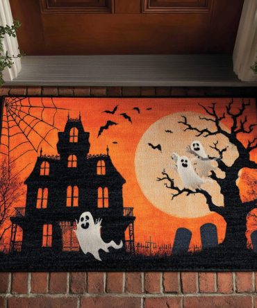 Spirit Castle Porch Mat — Haunted Coir Welcome Doormat, Durable Outdoor Rug For Spooky Seasonal Front Door Display
