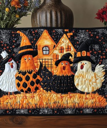 Spooky Farmyard Quilted Placemat — Haunted Barnyard Table Accent, Cotton Halloween Placemat for Seasonal Dining — Machine Washable & Gift-Ready