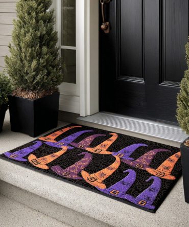Spooky Steps Halloween Welcome Mat – Heavy-Duty Coir Front Door Rug, Creepy Footprints Design, Outdoor/Indoor Non-Slip Porch Entrance Mat