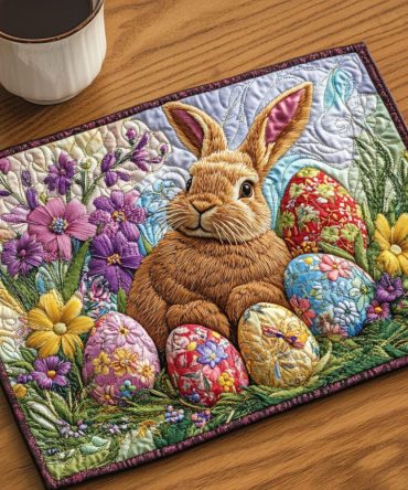 Spring Awakening Quilted Placemat — Floral Fresh Table Mat, Quilted Cotton Blend, Brighten Meals with Seasonal Garden Charm, Machine Washable