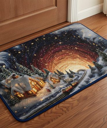 Starry Cabin Night Doormat — Cozy Star Motif Welcome Mat, Durable Indoor/Outdoor Rug For Cottage, Cabin & Rustic Front Doors