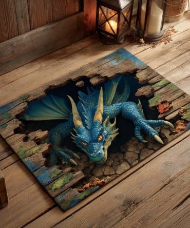 Stormscale Lurker Entry Mat — Dramatic Fantasy Doormat, Durable Outdoor Welcome Rug With Weatherproof Face & Anti-Slip Backing For Porches