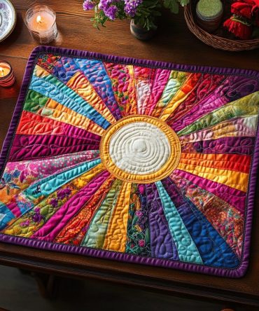 Sunbeam Serenity Quilted Dining Placemat — Warm Radiant Table Mat, Protective Quilting, Machine-Washable & Non-Slip for Cozy Kitchens