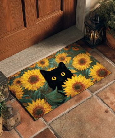 Bright Sunflower Welcome Mat For Front Door – Durable Outdoor Coir Doormat, Anti-Slip Porch Rug, Cheerful Housewarming Gift