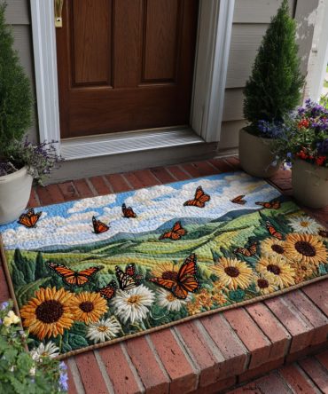 Sunflower Garden Welcome Mat — Vibrant Floral Doormat, Durable Coir For Porch, Patio & Indoor Use, Perfect For Spring & Summer