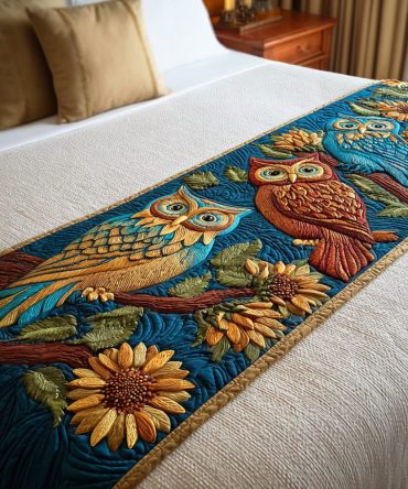 Sunflower Quilted Bed Runner — Bright Floral Accent For Cheerful Bedroom Styling, Lightweight & Easy-Care