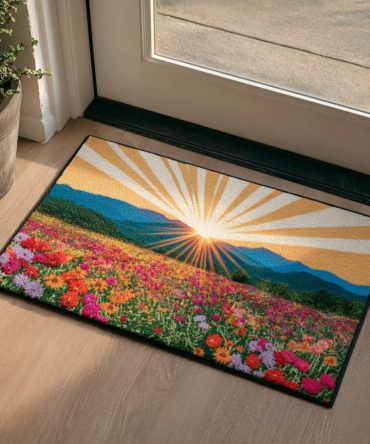Sunny Bloom Floral Doormat — Vibrant Sunflower Welcome Rug, Durable Coir Outdoor/Indoor Mat For Cheerful Porch Styling And Everyday Use